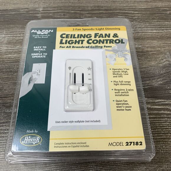 Hunter | Other | Hunter Ceiling Fan And Light Control Model 2782 With 3 Speed Light Dimmer New ...